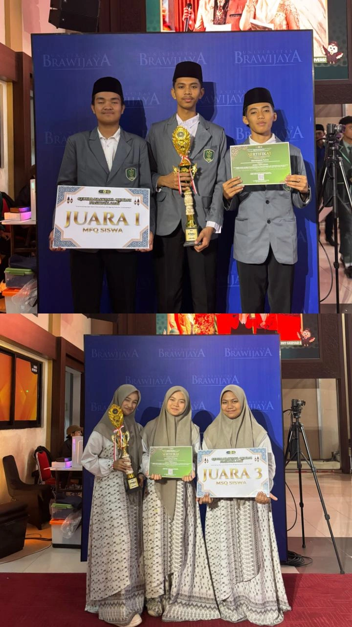 Santri MAN 2 Pasuruan Al-Yasini Raih Juara 1 dan 3 GBQ XI Universitas Brawijaya